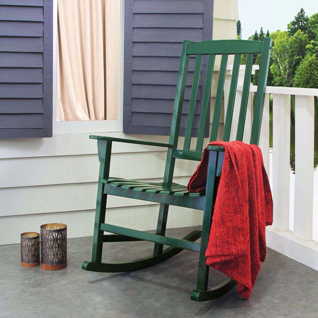 [DETAILS] Moni Mahogany Wood Hunter Green Porch Rocking Chair (Set of 2) - Cambridge Casual