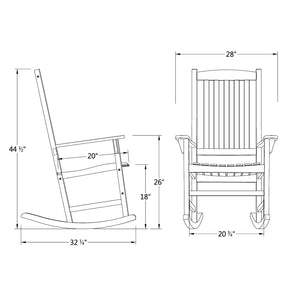 Moni Mahogany Wood Natural Brown Porch Rocking Chair (Set of 2) - Cambridge Casual