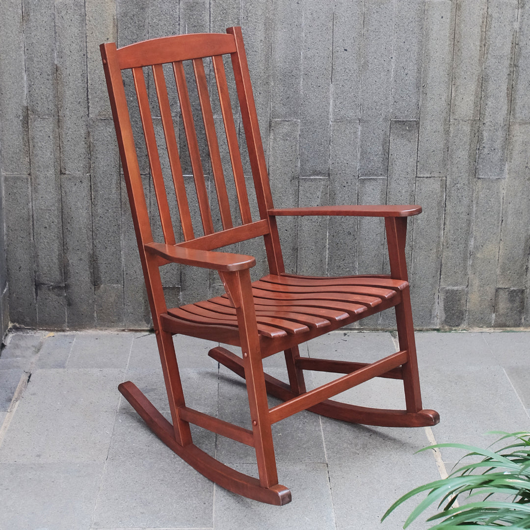 [DETAILS] Moni Mahogany Wood Natural Brown Porch Rocking Chair (Set of 2) - Cambridge Casual