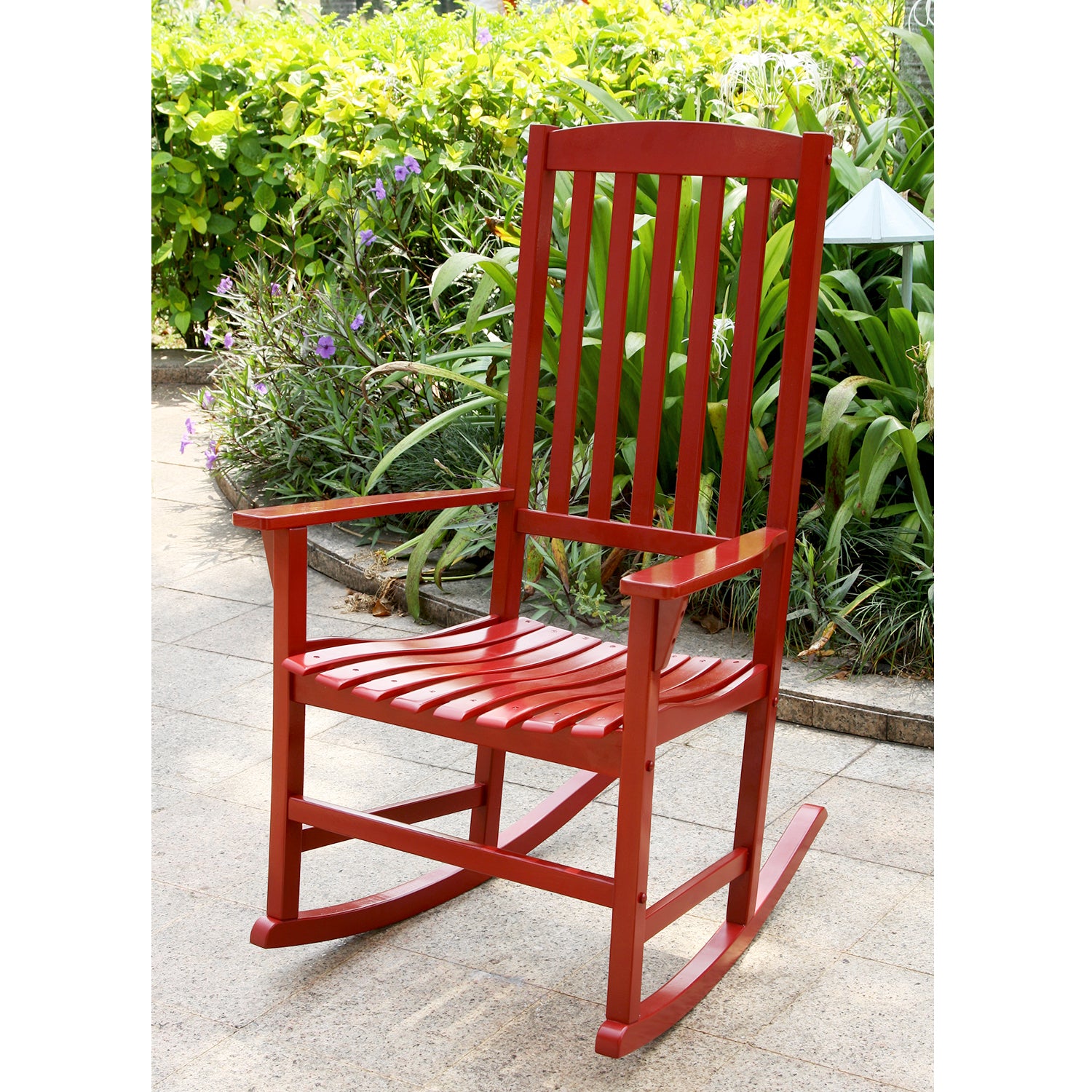 Moni Mahogany Wood Red Porch Rocking Chair (Set of 2) - Cambridge Casual