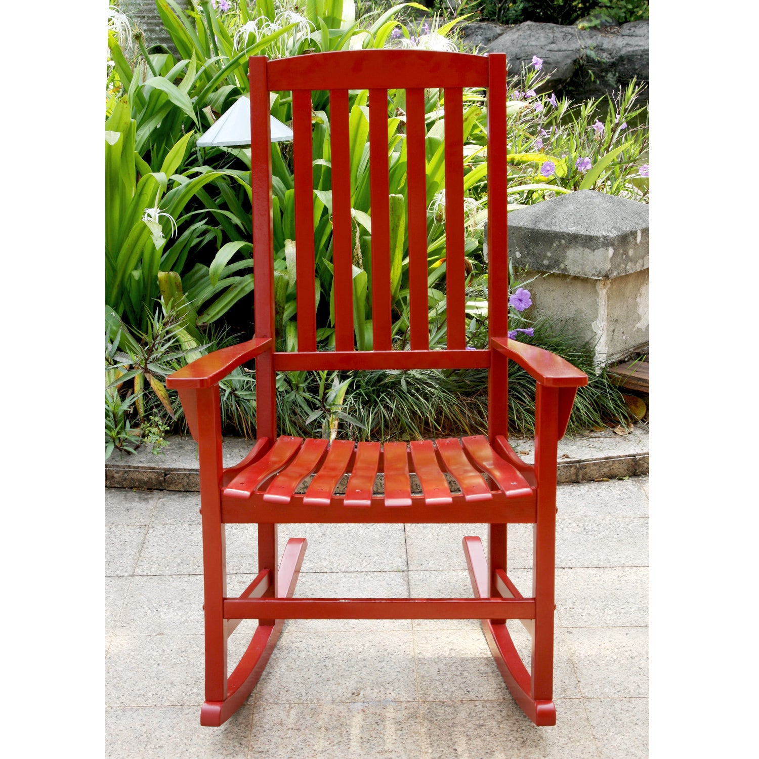 Moni Mahogany Wood Red Porch Rocking Chair (Set of 2) - Cambridge Casual