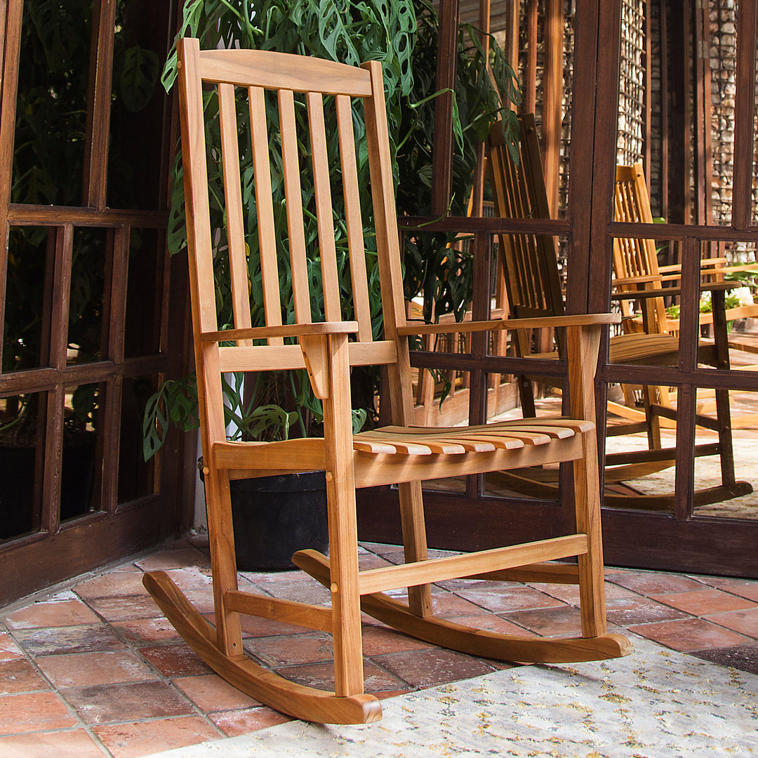 [DETAILS] Moni Teak Wood Porch Rocking Chair (Set of 2) - Cambridge Casual