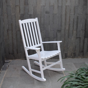 Moni Mahogany Wood White Porch Rocking Chair (Set of 2) - Cambridge Casual