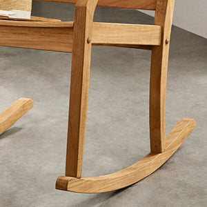 Logan Teak Wood Porch Rocking Chair with Cup Holder - Cambridge Casual