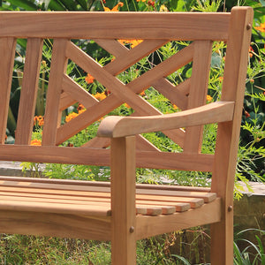 Rocca Teak Wood Outdoor Bench - Cambridge Casual