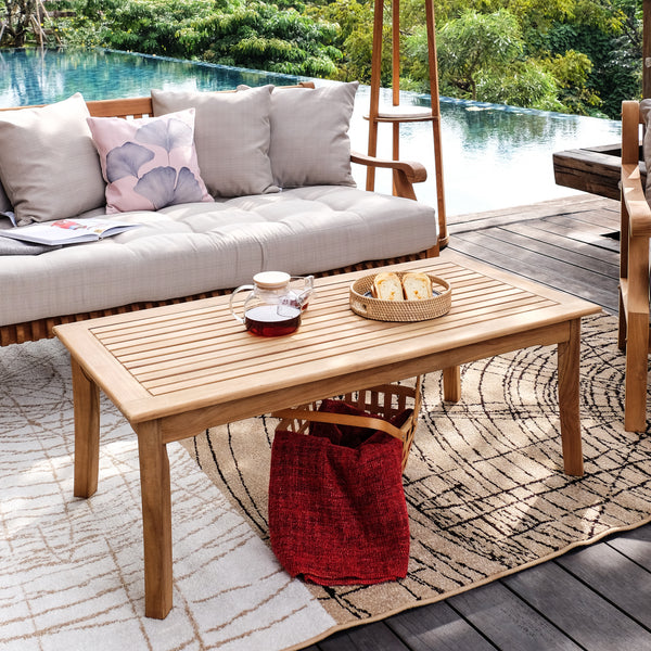 [DETAILS] Mosko Teak Wood Outdoor Coffee Table - Cambridge Casual