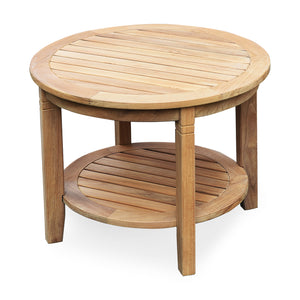 Richmond Teak Wood 24-inch Outdoor Side Table with Shelf - Cambridge Casual