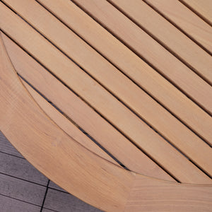 Abbington Teak Wood 5 Piece Outdoor Seating Set with Navy Cushion - Cambridge Casual