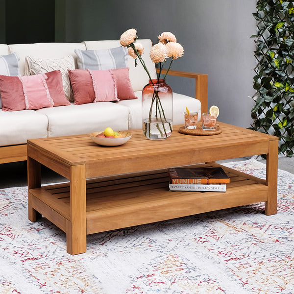 Logan Teak Wood Outdoor Coffee Table - Cambridge Casual [DETAILS]