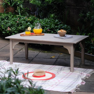 Caterina Weathered Teak Wood Outdoor Coffee Table - Cambridge Casual