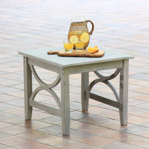 Abbington Weathered Teak Wood Outdoor Side Table - Cambridge Casual [DETAILS]