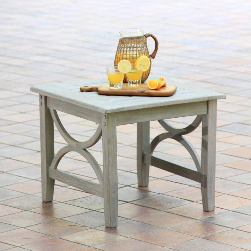 Abbington Weathered Teak Wood Outdoor Side Table - Cambridge Casual [DETAILS]