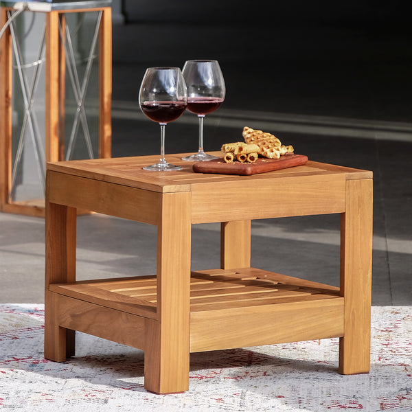 Logan Teak Wood Outdoor Side Table - Cambridge Casual [DETAILS]