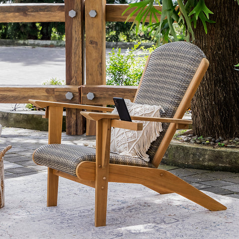 Auburn Upholstered Teak Outdoor Adirondack Chair - Cambridge Casual [DETAILS]