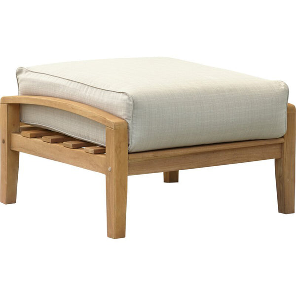 [DETAILS] Caterina Teak Wood Outdoor Ottoman with Beige Cushion - Cambridge Casual