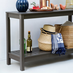 Carlota Mahogany Wood Dark Gray Outdoor Console Table - Cambridge Casual
