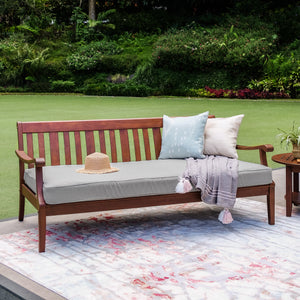 Maine Mahogany Wood Outdoor Sofa Daybed with Oyster Cushion - Cambridge Casual