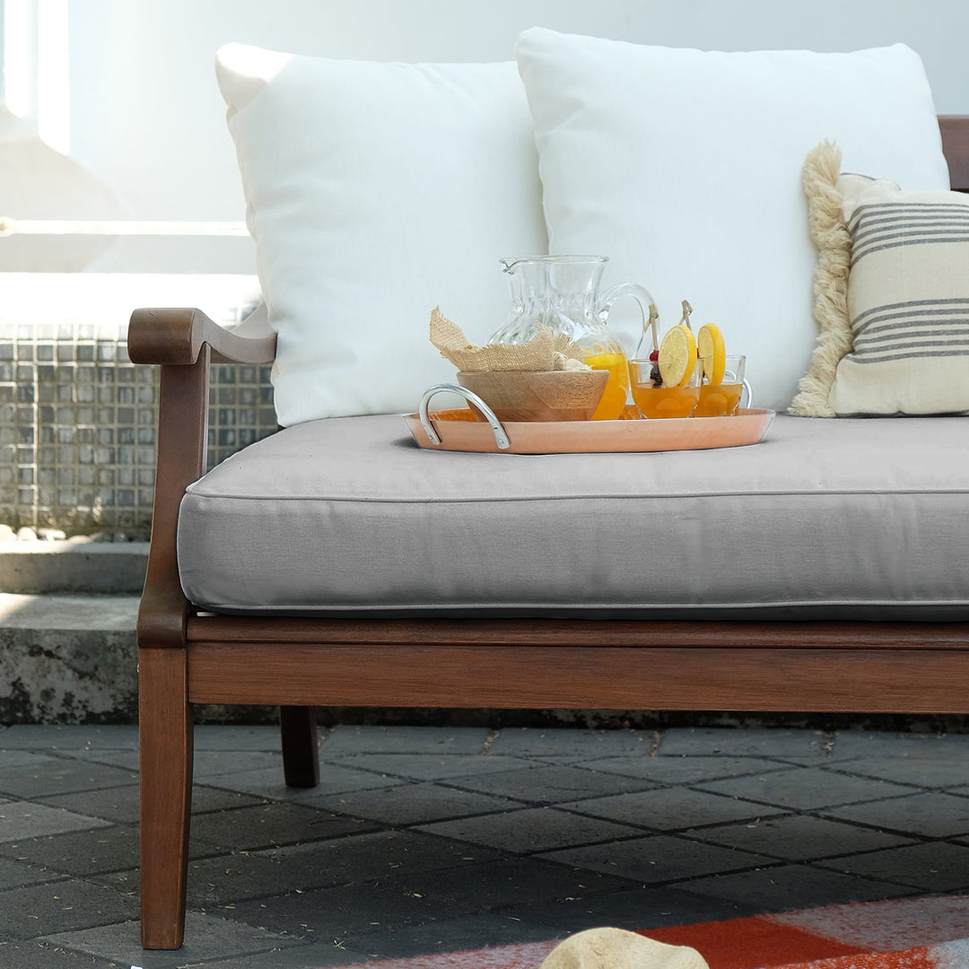 [DETAILS] Maine Mahogany Wood Outdoor Sofa Daybed with Oyster Cushion - Cambridge Casual