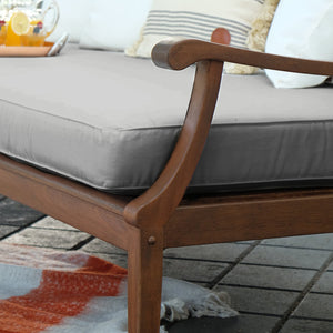 Maine Mahogany Wood Outdoor Sofa Daybed with Oyster Cushion - Cambridge Casual
