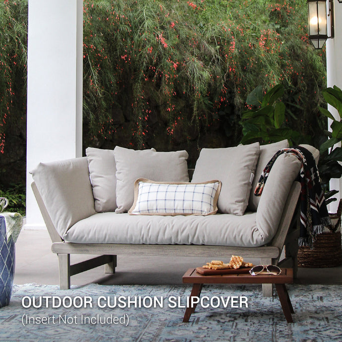Polyester Oyster Outdoor Cushion Slipcover Replacement for Seating of Carlota Outdoor Convertible Sofa Daybed - Cambridge Casual