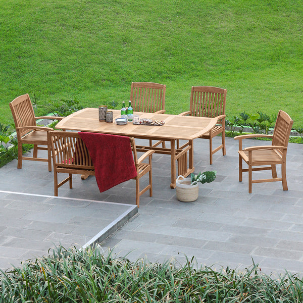 Caterina Teak Wood 6 Piece Outdoor Dining Set - Cambridge Casual