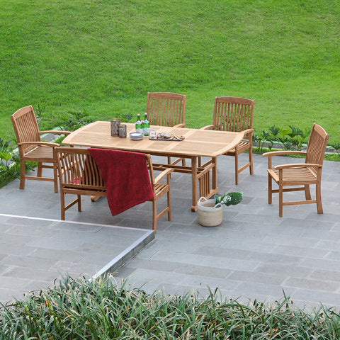 Caterina Teak Wood 6 Piece Outdoor Dining Set