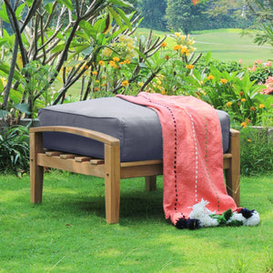 Caterina Teak Wood 7 Piece Patio Conversation Set with Gray Cushion - Cambridge Casual