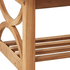 Abbington Teak Wood 5 Piece Patio Conversation Set with Beige Cushion - Cambridge Casual