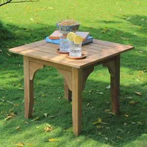 Caterina Teak Wood 3 Piece Patio Conversation Set with Navy Cushion - Cambridge Casual
