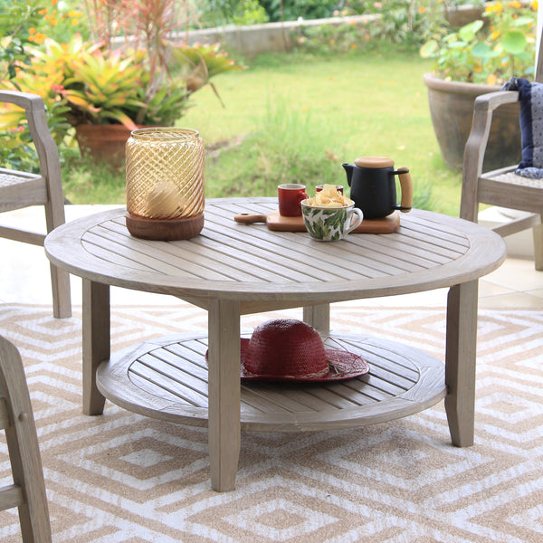 [DETAILS] Richmond Weathered Teak Wood Outdoor Coffee Table - Cambridge Casual