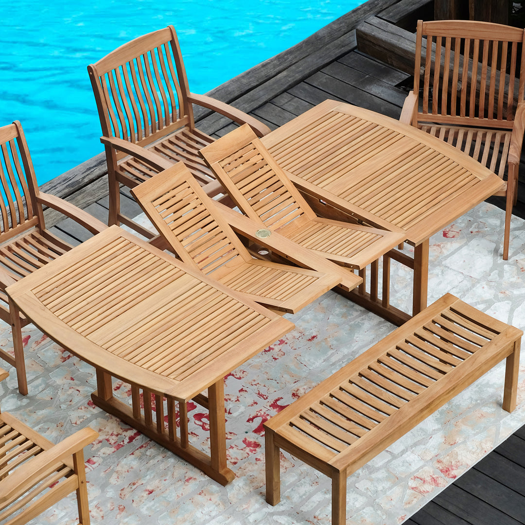 [DETAILS] Caterina Teak Wood 6 Piece Outdoor Dining Set - Cambridge Casual