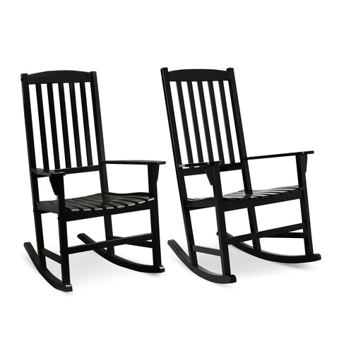 [DETAILS] Moni Mahogany Wood Black Porch Rocking Chair (Set of 2) - Cambridge Casual