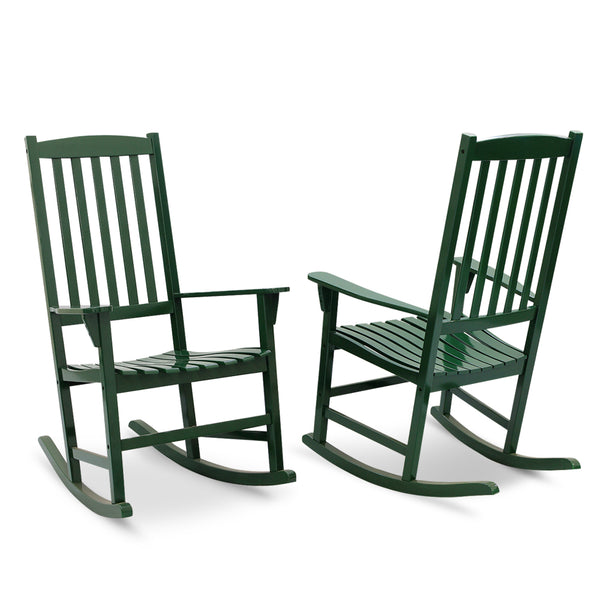 [DETAILS] Moni Mahogany Wood Hunter Green Porch Rocking Chair (Set of 2) - Cambridge Casual