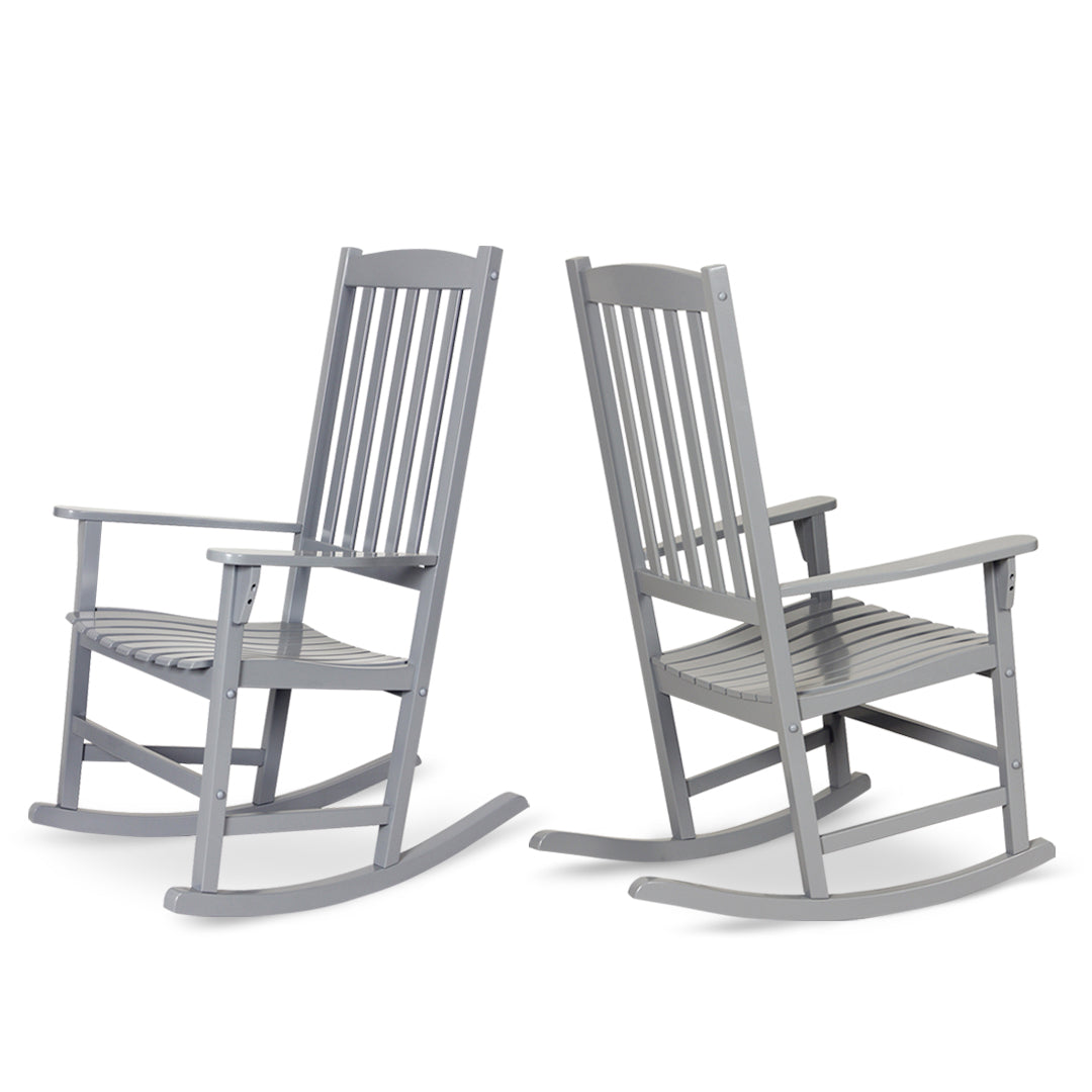 [DETAILS] Moni Mahogany Wood Slate Gray Porch Rocking Chair (Set of 2) - Cambridge Casual