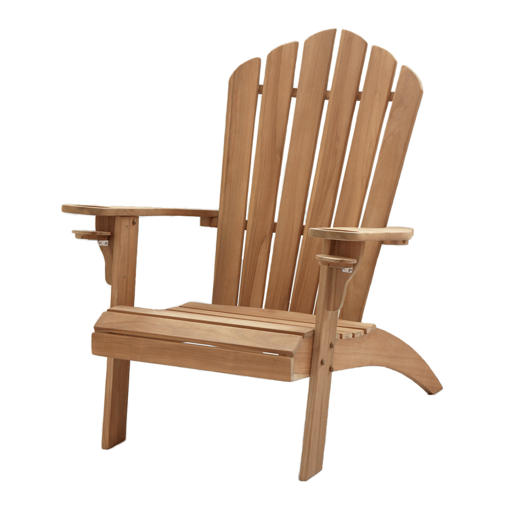 Richmond Teak Wood Adirondack Chair with Cup Holder