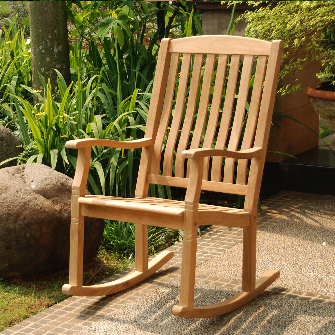 [DETAILS] Richmond Teak Wood Porch Rocking Chair - Cambridge Casual