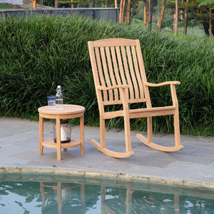 Richmond Teak Wood Outdoor Side Table with Shelf - Cambridge Casual