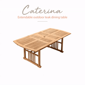Caterina Teak Wood Extendable Outdoor Dining Table